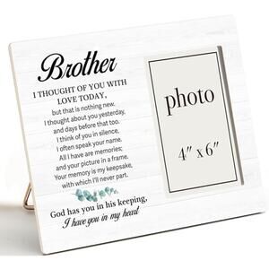 Memorial Gifts for Loss of Brother Picture Frame, 4 x 6 Inch Photo